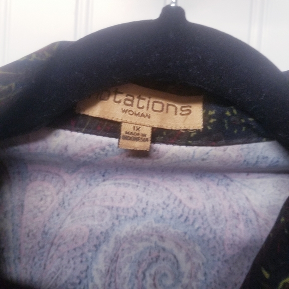 Notations Zip Up Paisley Size 1X Jacket - Picture 5 of 5